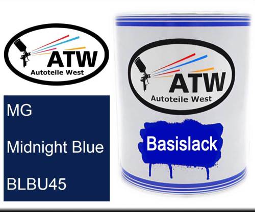 MG, Midnight Blue, BLBU45: 1L Lackdose, von ATW Autoteile West.